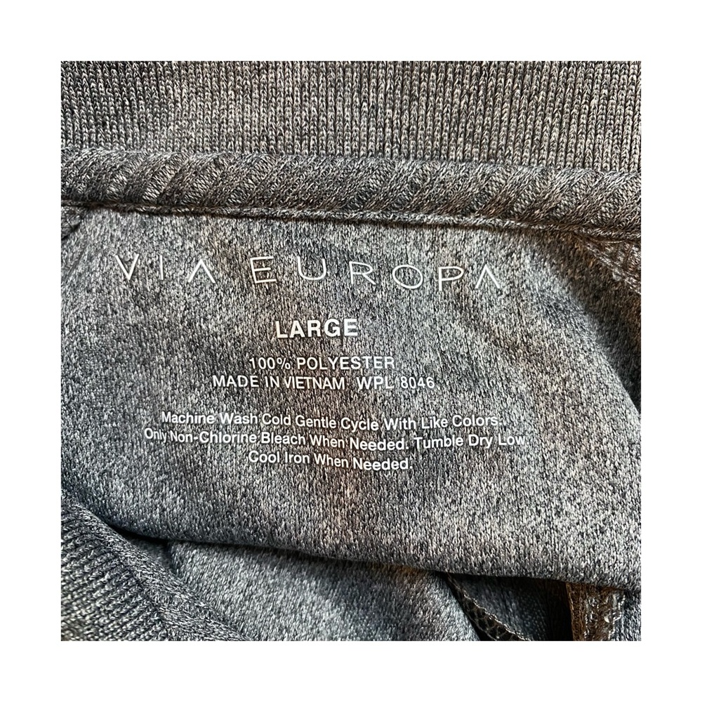 Via Europa Mens Quarter Zip Gray Polo Shirt - Picture 4 of 4